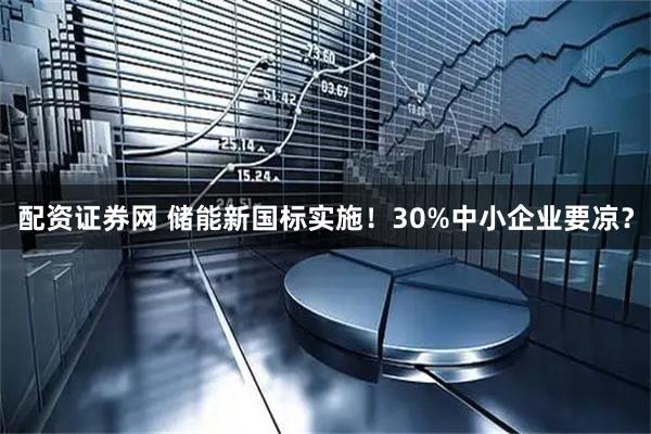 配资证券网 储能新国标实施！30%中小企业要凉？