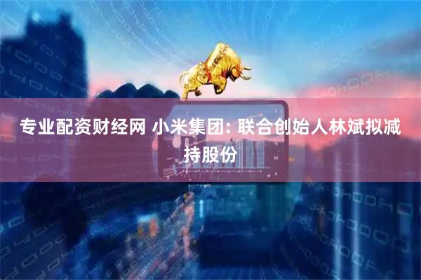 专业配资财经网 小米集团: 联合创始人林斌拟减持股份
