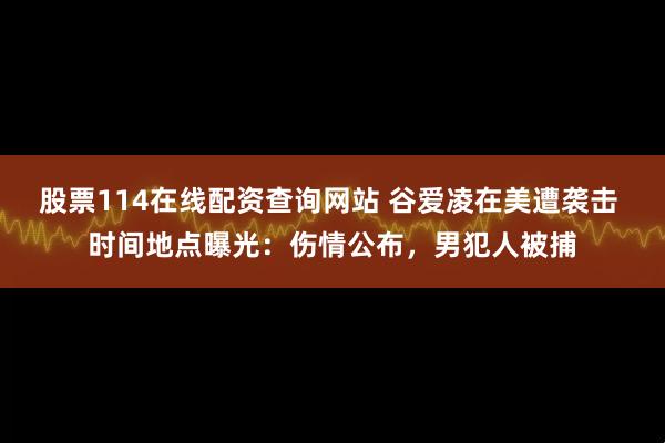 股票114在线配资查询网站 谷爱凌在美遭袭击 时间地点曝光：伤情公布，男犯人被捕